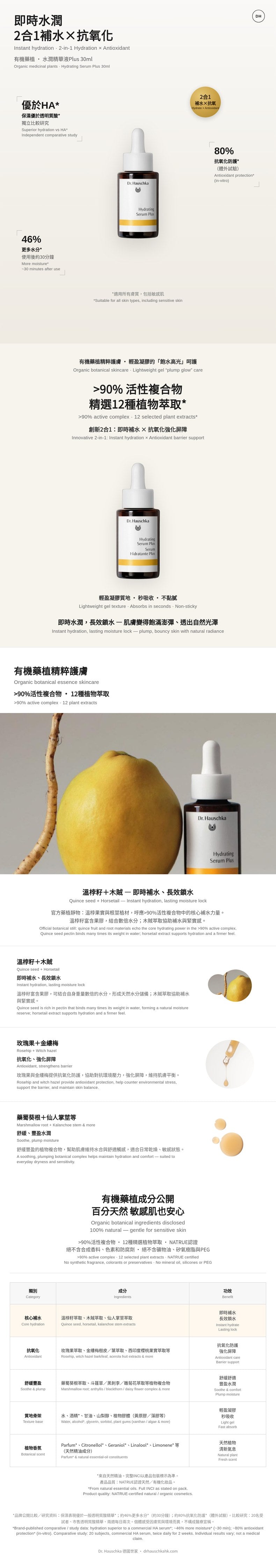 Hydrating Plus Serum product description strip